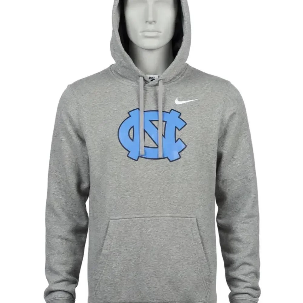 Nike UNC Hoodie Mens Small Gray North Carolina Tar Heels Interlocking NC